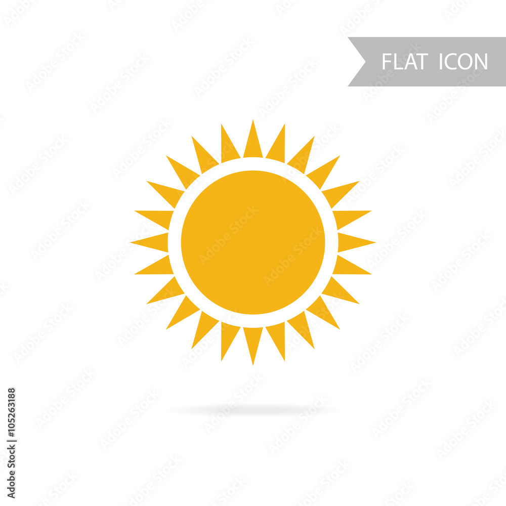 Fototapeta premium Sun Icon and Design Element isolated on White Background.