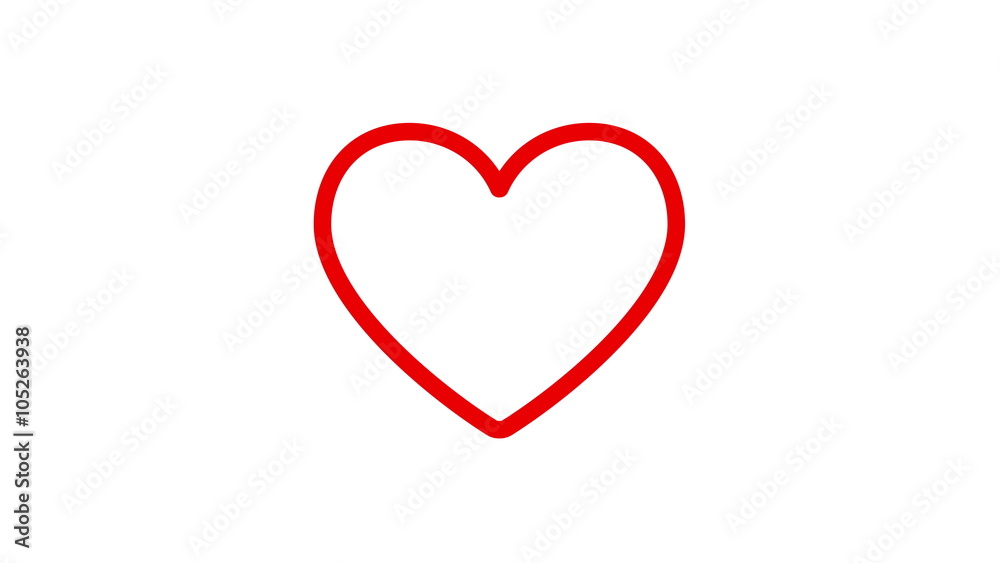 Valentine Heart Drawn by Red lines. Heartbeat cartoon flat animation in 4K isolated on white background. Valentine Heart Drawn by Red lines. Heartbeat cartoon flat animation in 4K isolated on white background.