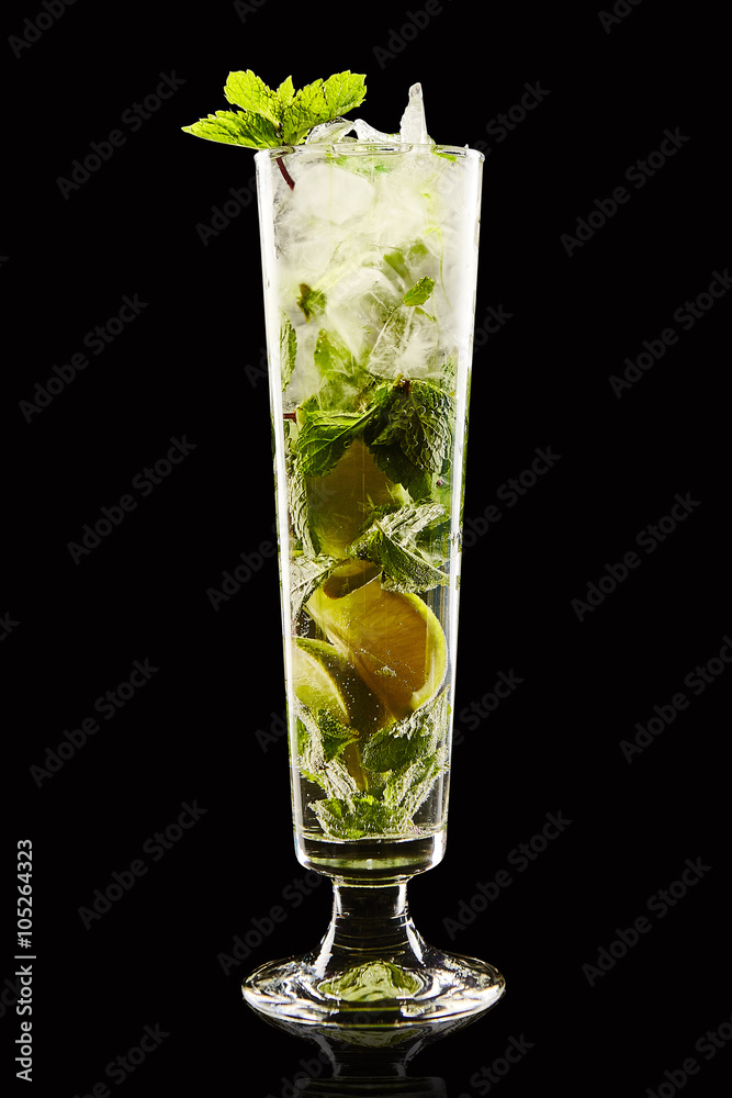 Fototapeta premium Colourful cocktail on the black background
