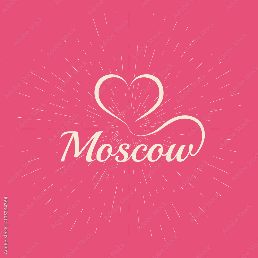 The custom hand lettering poster Moscow