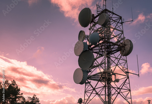 Communication and transmission tower for military use photo
