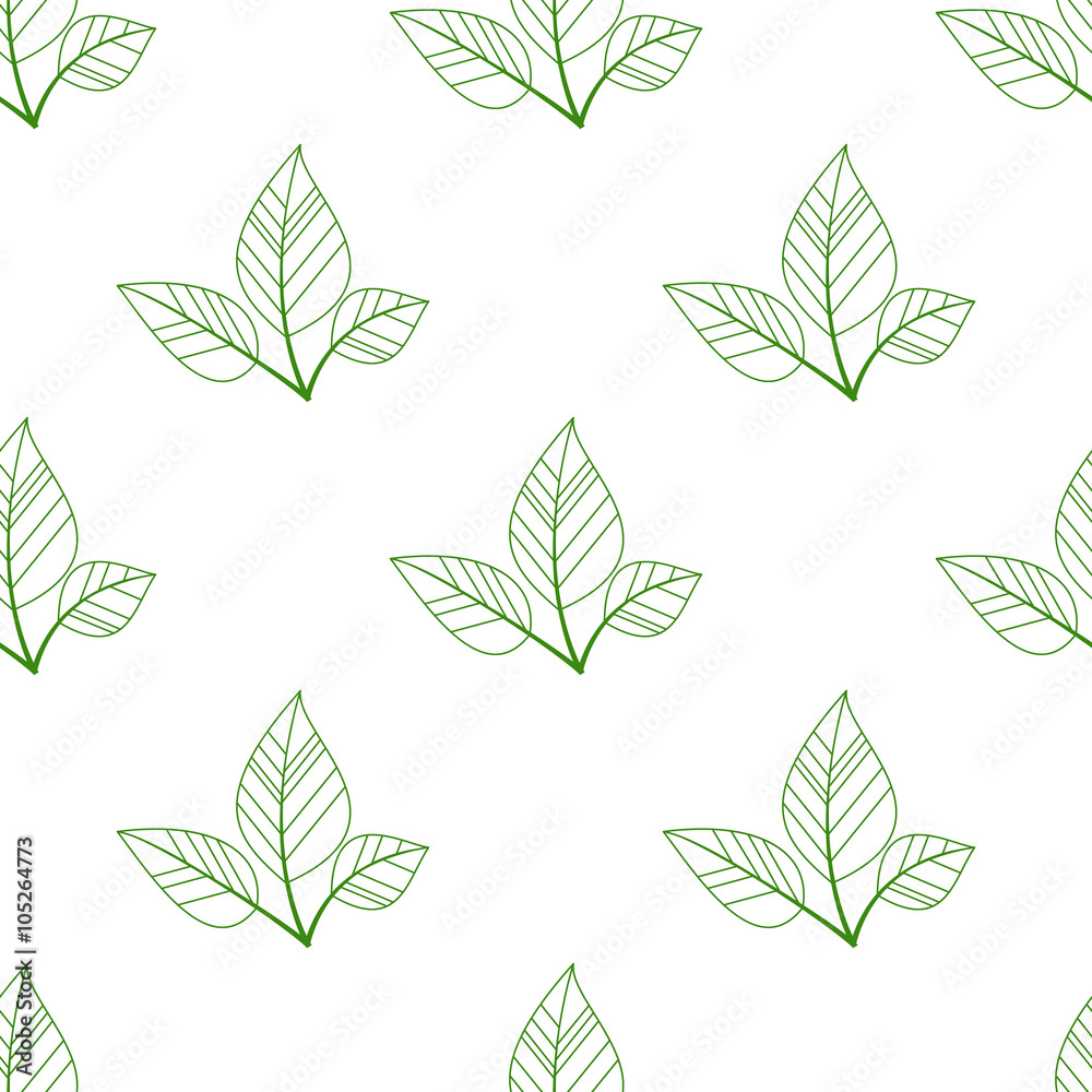 green seamless leaves