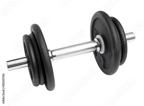 sports metal dumbbell on a white background
