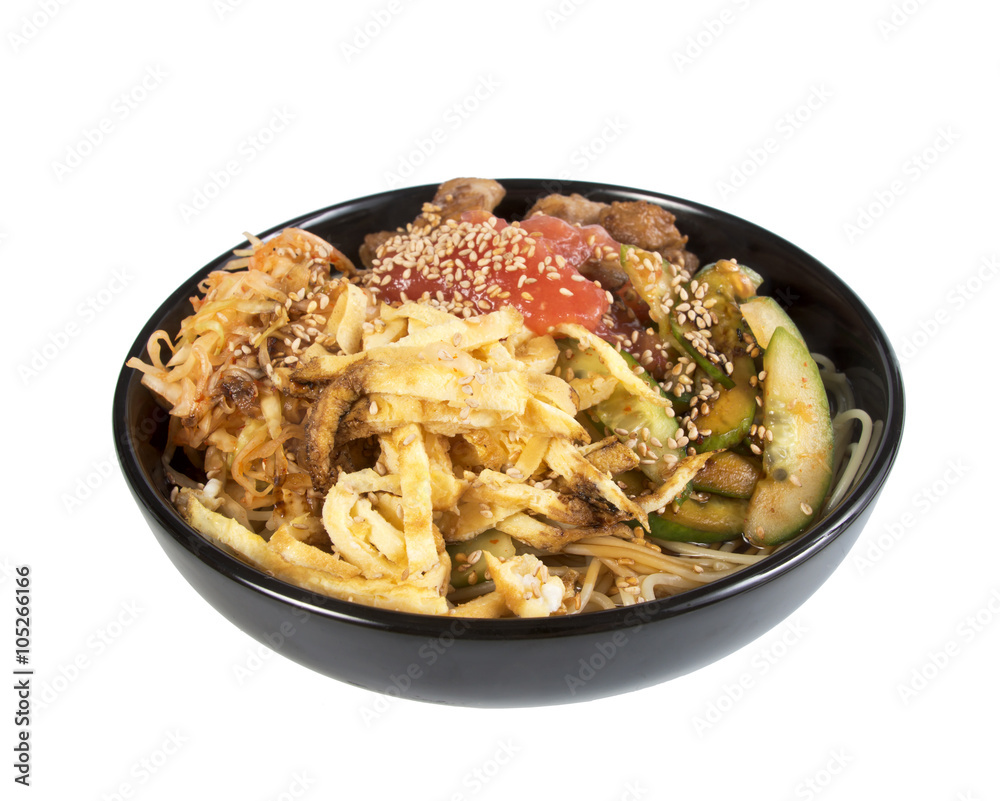Korean noodles, isolated on the white Korean noodles, isolated on the white