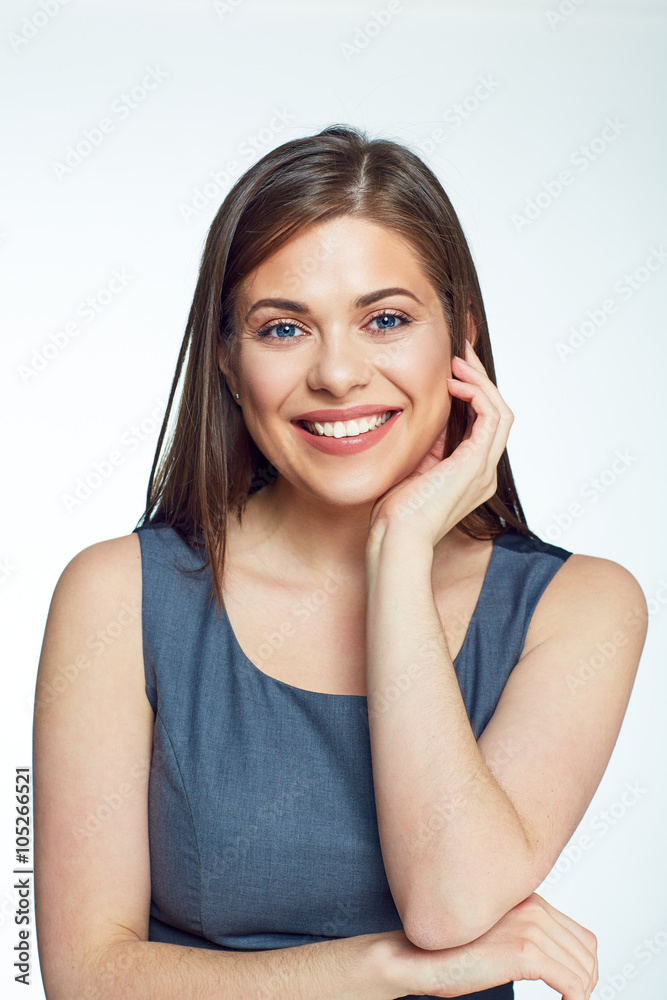 Close up portrait of young smiling business woman. Close up portrait of young smiling business woman.