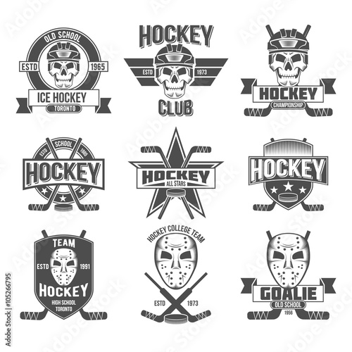 hockey logo set