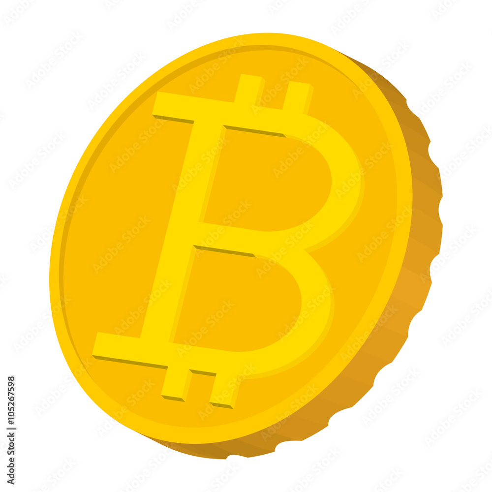 Obraz premium Gold coin with Bitcoin sign icon, carton style