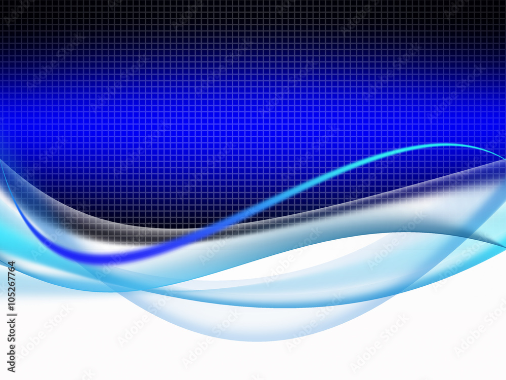 Obraz premium Blue Abstract modern background with grid and wave