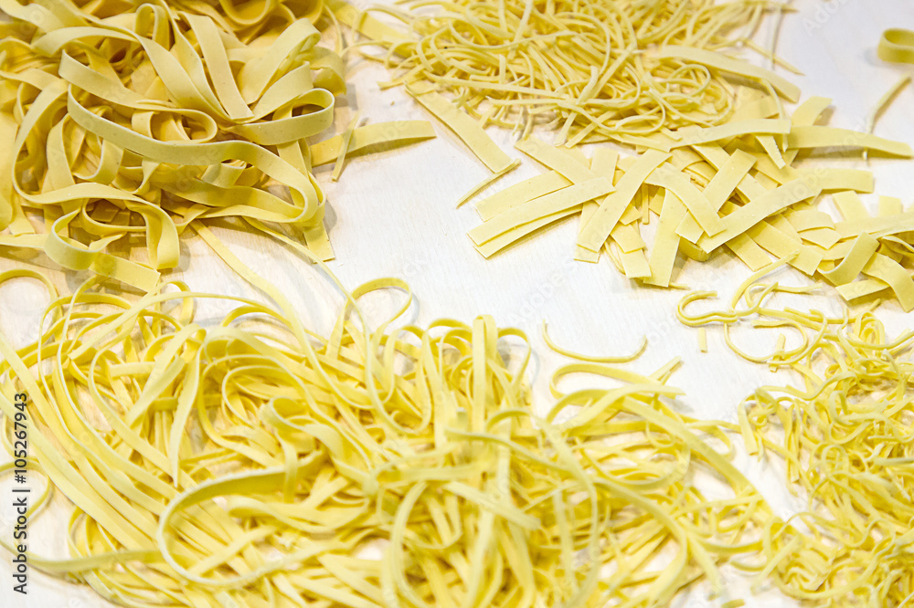 The production of pasta. Italian pasta