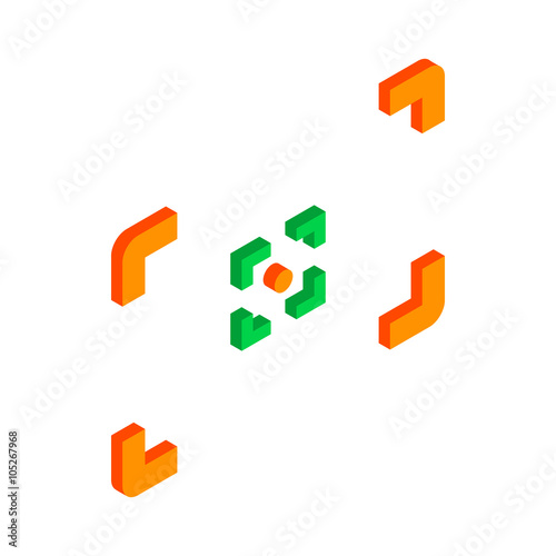 Camera viewfinder icon, isometric 3d style