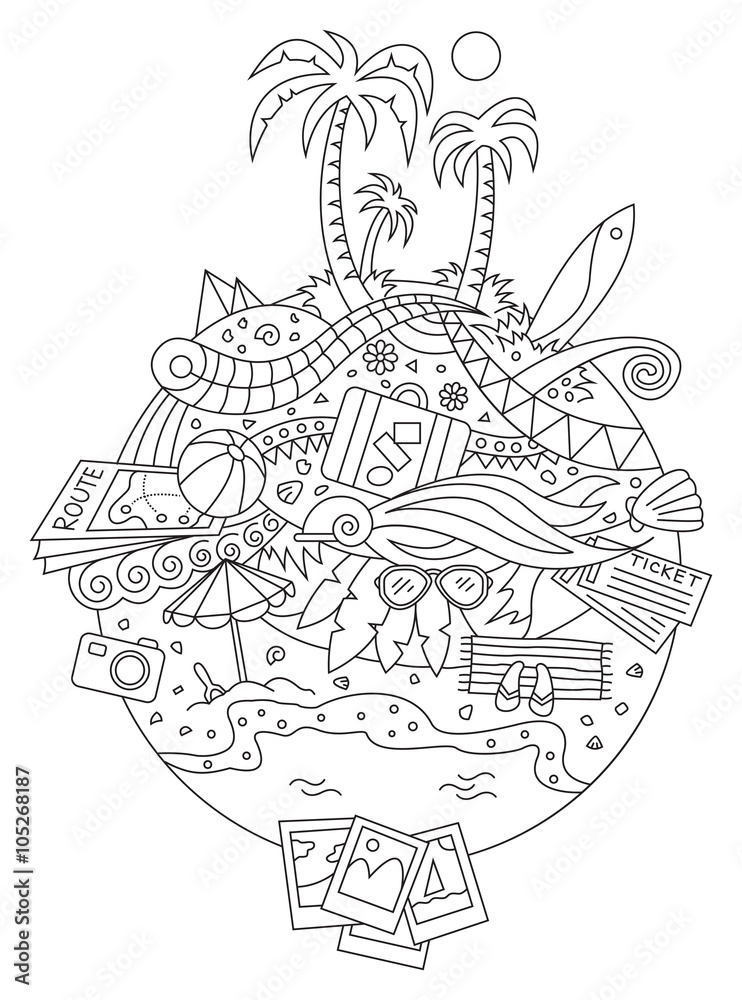 Doodle Summer Vacation Illustration Doodle Summer Vacation Illustration