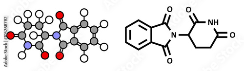 Thalidomide teratogenic drug molecule. 