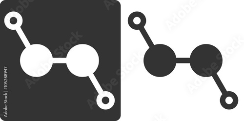 Hydrogen peroxide (H2O2) molecule, flat icon style.