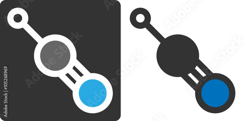 Hydrogen cyanide (HCN, Prussic acid) poison molecule, flat icon style.