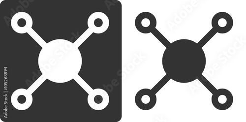 Methane (CH4) natural gas molecule, flat icon style. 