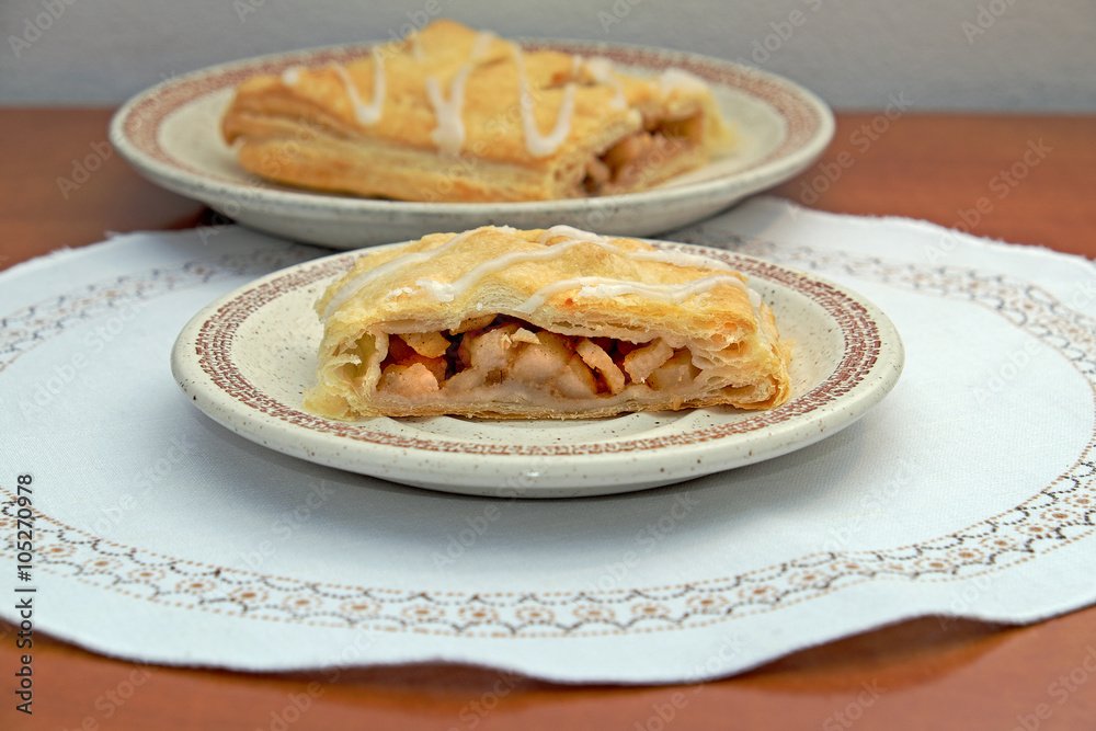 Homemade apple strudel with raisins Homemade apple strudel with raisins