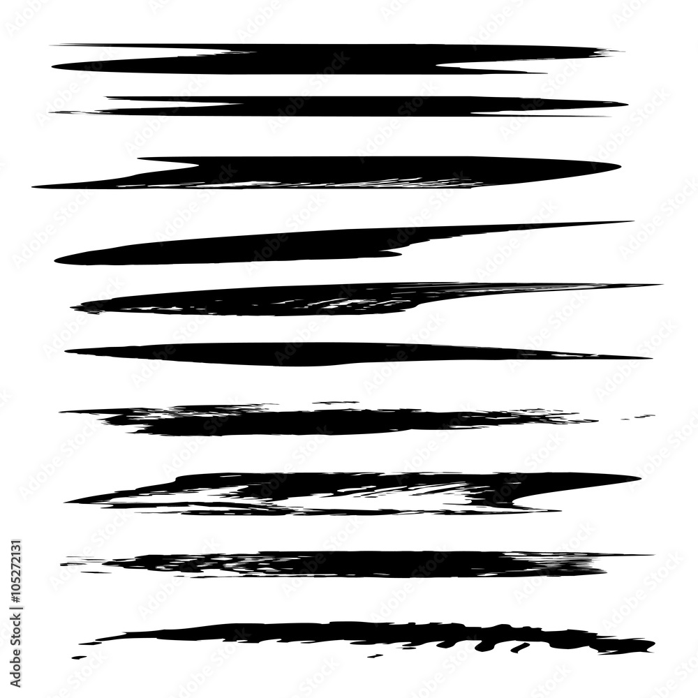 Vector collection or set of black paint hand made creative brush strokes Vector collection or set of black paint hand made creative brush strokes
