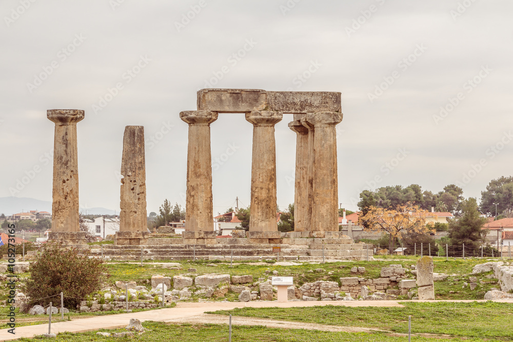 Temple of Apollo in Ancient Corinth, Greece