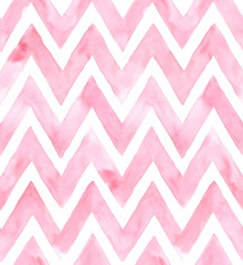 Papier peint photo Chevron patrons Chevron rose aquarelle motif délicat  © irache