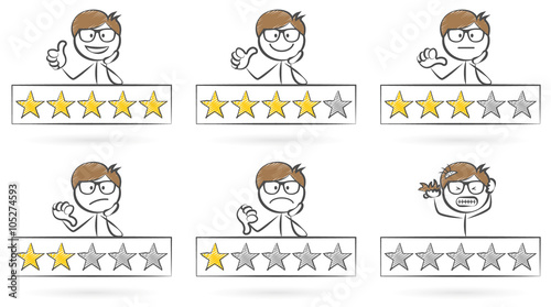 Bewertung mit Sterne Ranking Umfrage Kunde