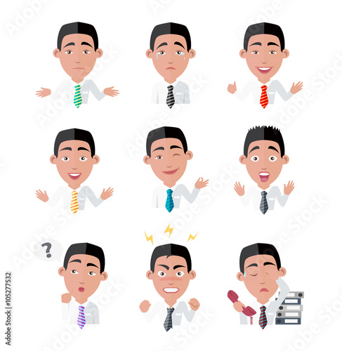 Variety of Emotions Office Worker