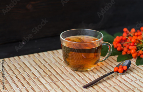 Herbal tea with rowanberry