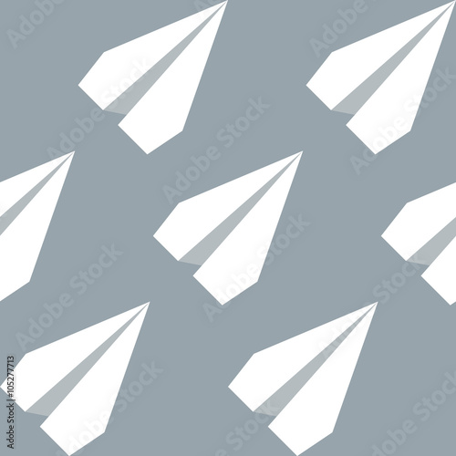 Paper Planes Seamless Pattern. Repeating abstract background with paper planes.
