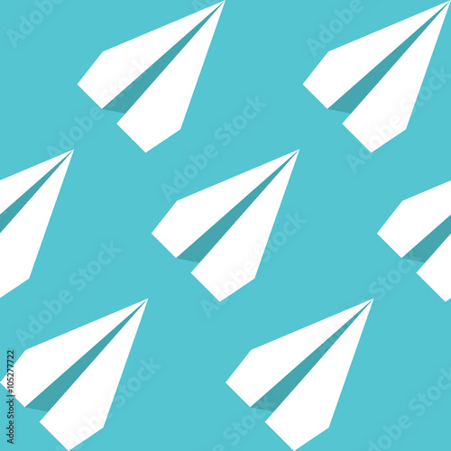 Paper Planes Seamless Pattern. Repeating abstract background with paper planes.