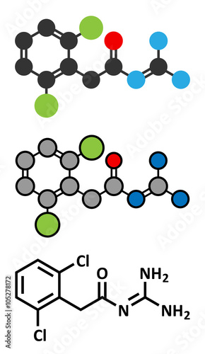 Guanfacine ADHD drug molecule.