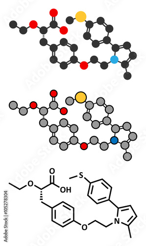 Saroglitazar diabetes drug molecule (dual PPAR agonist).