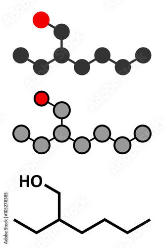 2-ethylhexanol (2-EH) molecule. 