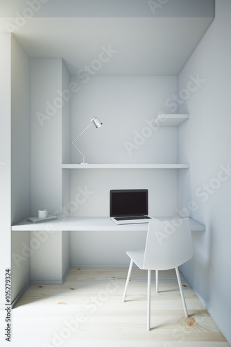 Small white workspace