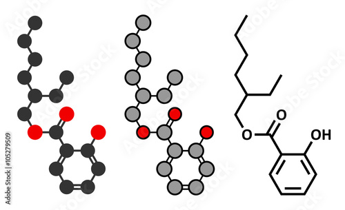 Octyl salicylate (octisalate) sunscreen molecule (UV filter).