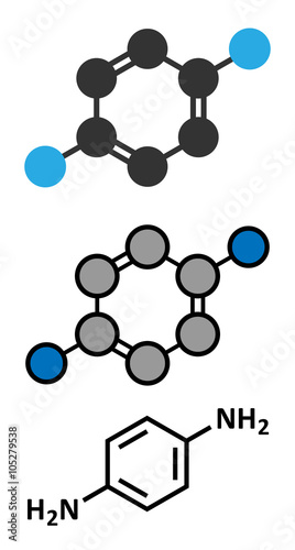 p-Phenylenediamine (PPD) hair dye molecule.  photo