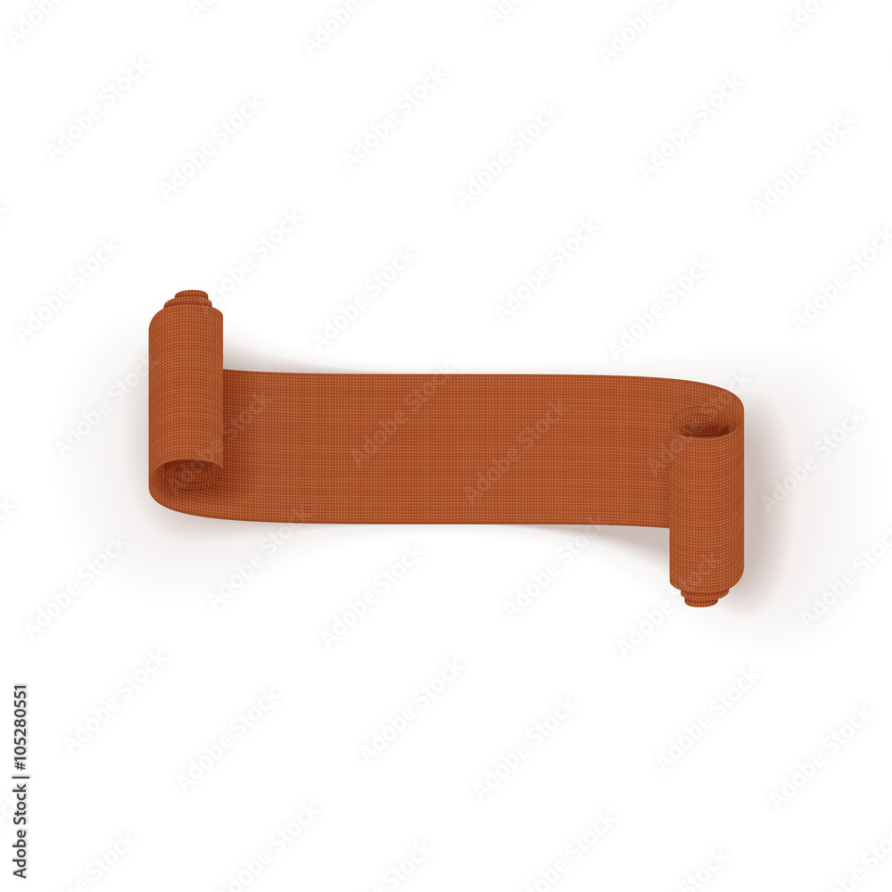 Realistic scroll orange greeting Ribbon Realistic scroll orange greeting Ribbon