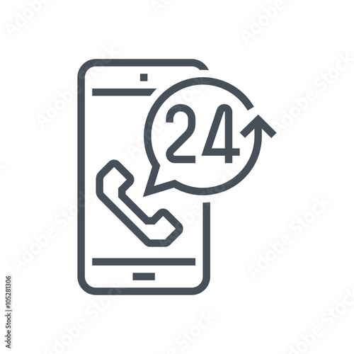 Twenty four hours available icon