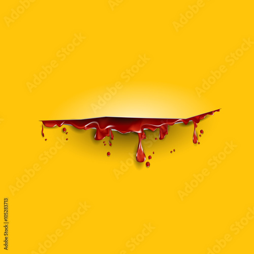 cut with th blood template. Yellow background