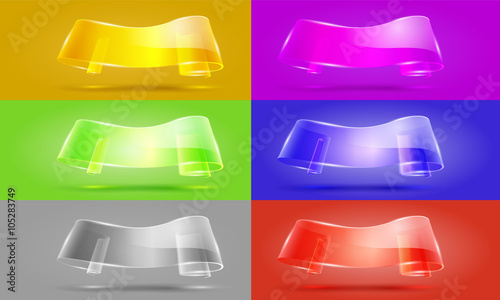 abstract glass set of colored tapes