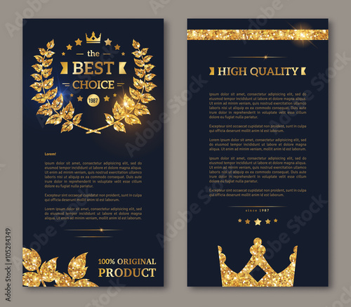 Flyer design layout template gold laurel wreath