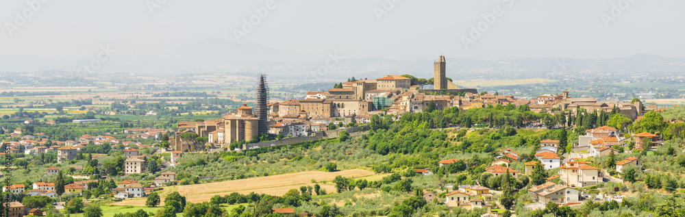 panoramic view to old city  in tuscany in Italy
