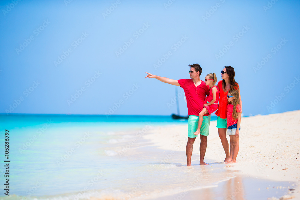 Beautiful family on beach vacation 