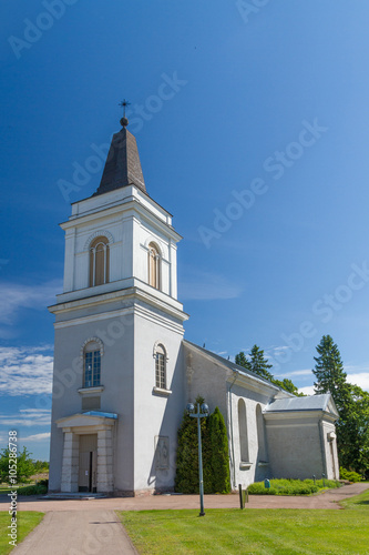 White church in Hamina,Finland