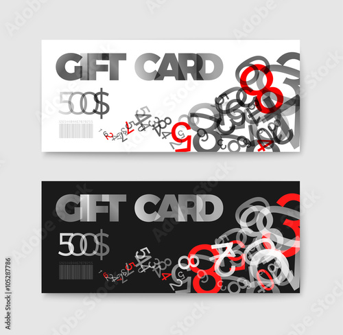 Set of gift (discount) voucher cards