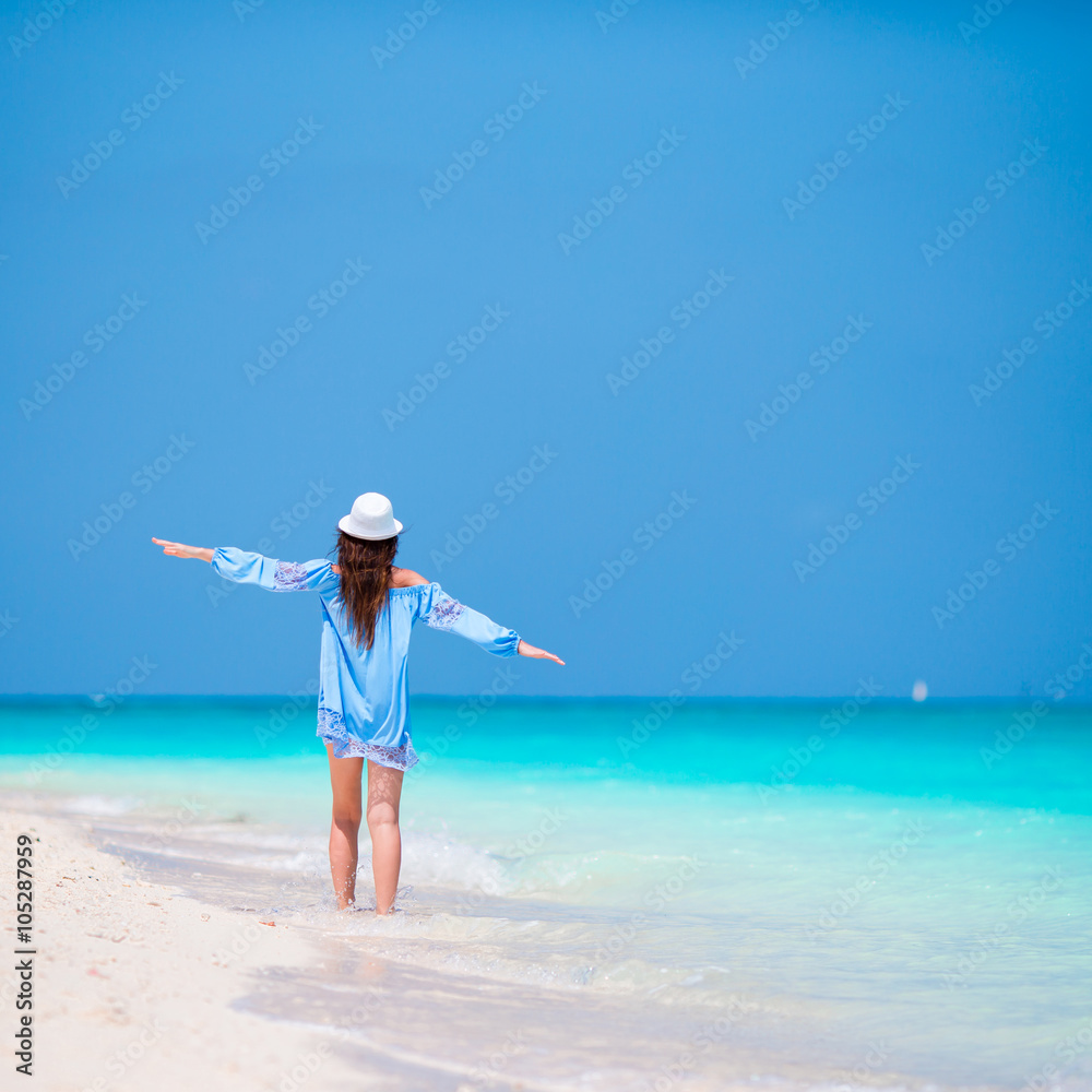 Young beautiful woman on beach vacation Young beautiful woman on beach vacation