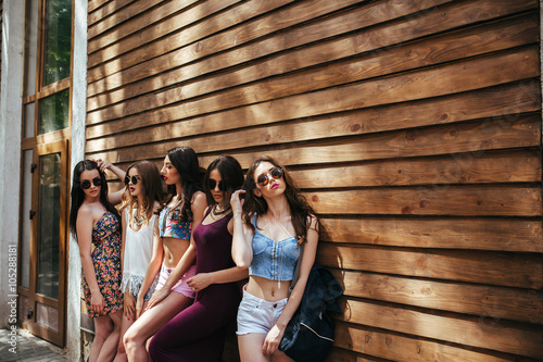 five young beautiful girls
