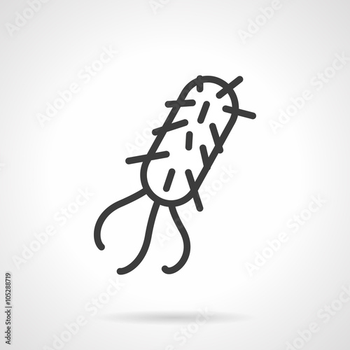 Bacterial cell black line design vector icon