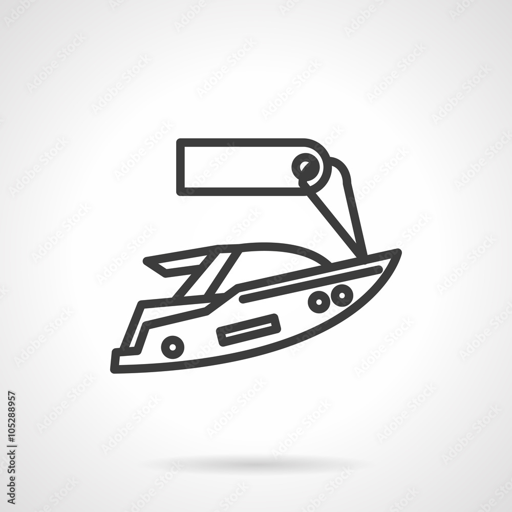 Yacht for rent black line design vector icon Yacht for rent black line design vector icon