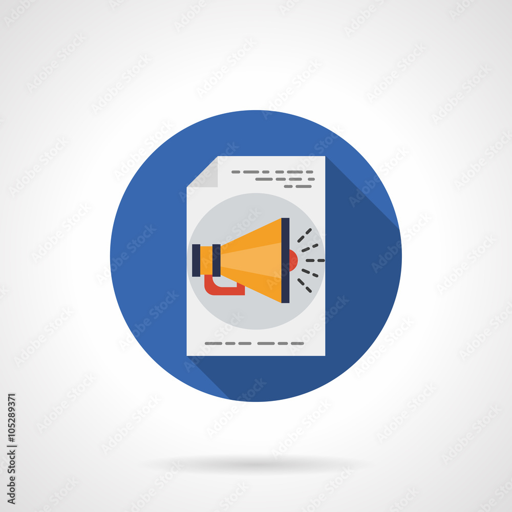 Web advertising button round flat vector icon Web advertising button round flat vector icon