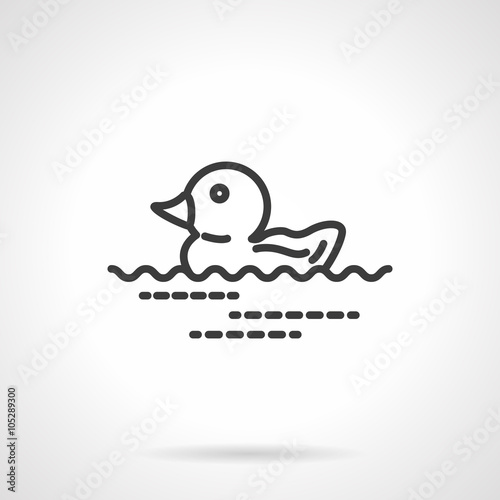 Rubber duck icon black line design vector icon