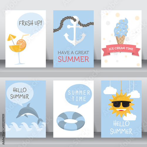 summer background set, flat...